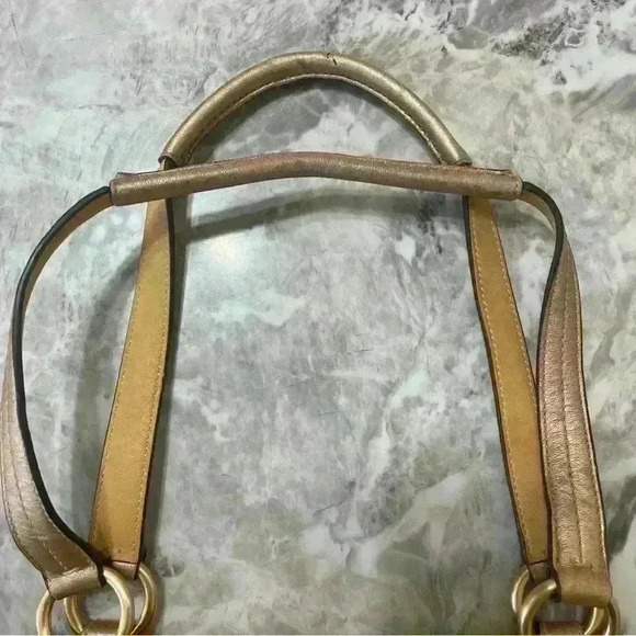 AUTHENTIC COACH 17031 AUDREY CORAL CANVAS TOTE PURSE BAG CREAM PINK VACATION - Picture 6 of 12